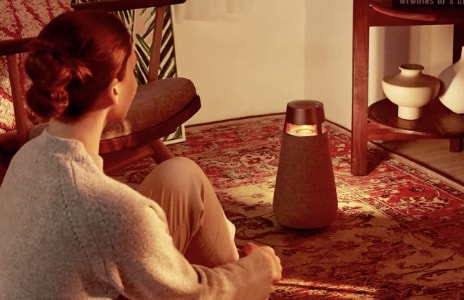 A woman wathing XO3 that is lighted up